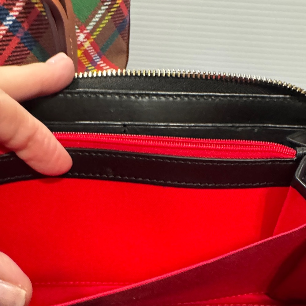 Dooney & Bourke Multicolor Plaid Tote and Wallet - Picture 15 of 16
